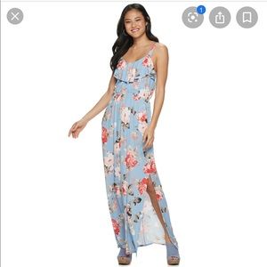 Trixxi Three pink hearts ruffled maxi dress